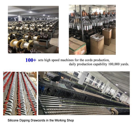 Drawstring cord with silicone tip1269